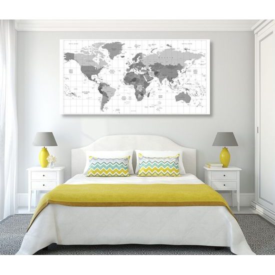 Obraz na korku stará mapa světa na bílém pozadí