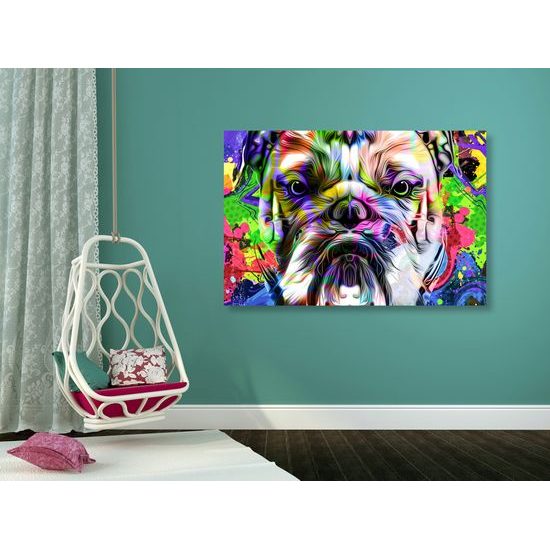 Obraz buldok v pop art provedení
