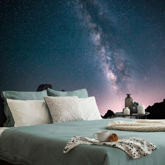 Tapeta mléčná dráha nad skalami