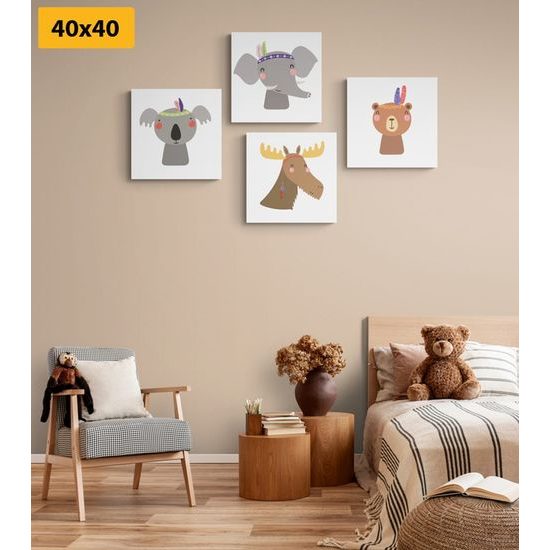 Set obrazů kreslená zvířátka