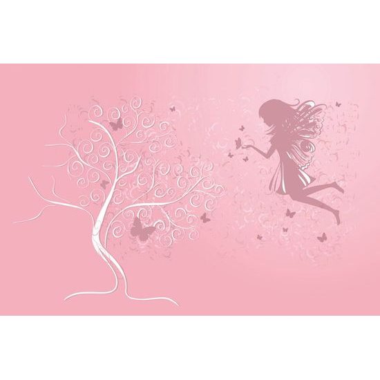 Tapeta kouzelná víla na růžovém pozadí