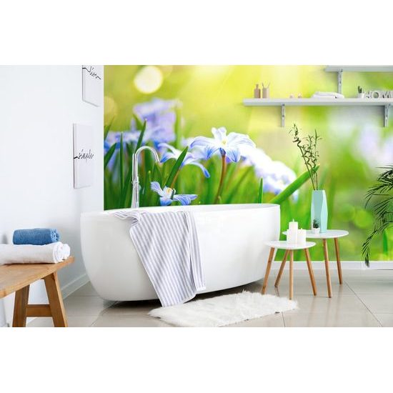 Samolepící tapeta nenápadné kvítky v trávě