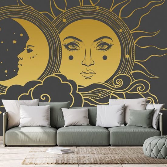 Samolepící tapeta kontrast slunce a měsíce