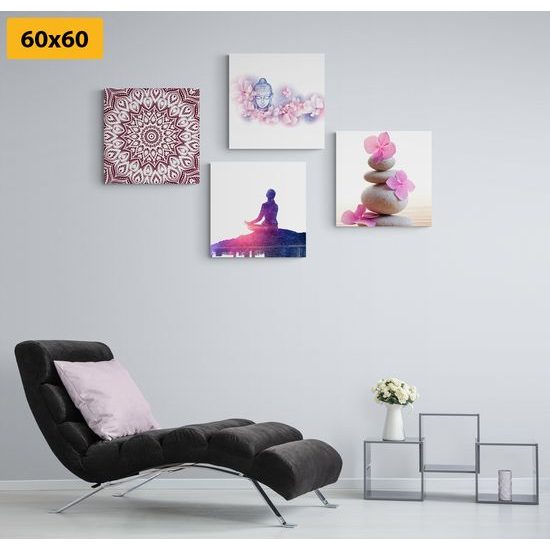 Set obrazů harmonie duše v růžových tónech