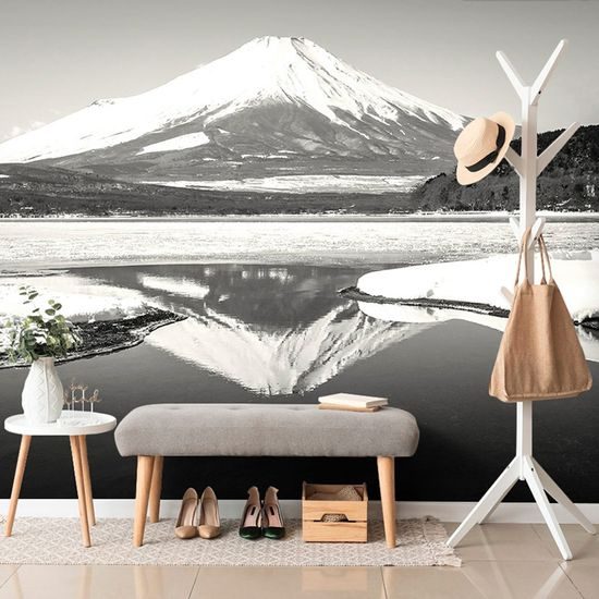 Fototapeta posvátná hora Fuji v černobílém provedení