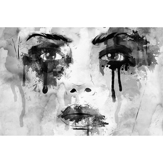 Jedinečná tapeta zranitelnost ženy v černobílém provedení