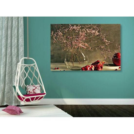 Obraz umělecké zátiší s granátovým jablkem