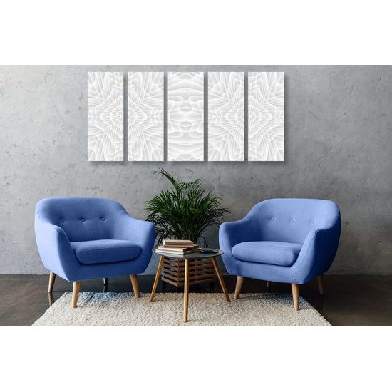 5-dílný obraz decentní abstrakce