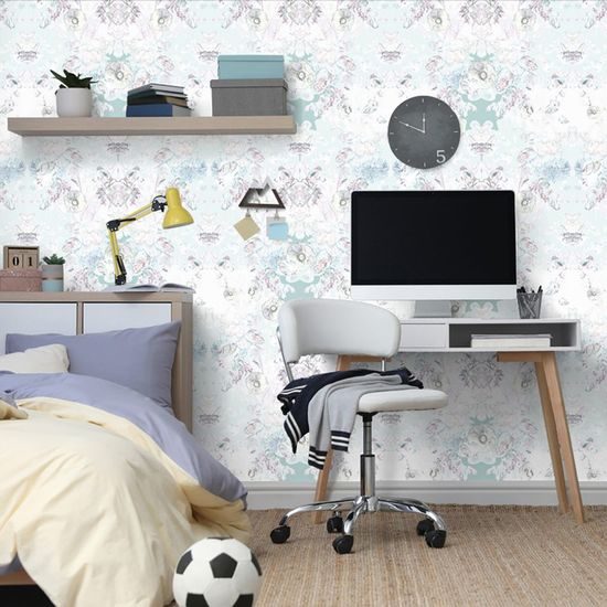 Tapeta malované květiny v něžném provedení