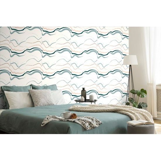 Samolepící tapeta barevné vlnky