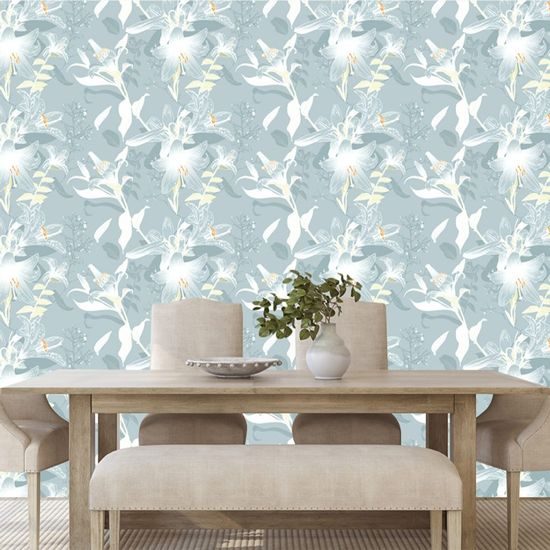 Samolepící tapeta kouzelná lilie v modrém provedení