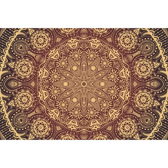 Samolepící tapeta bordó luxusní Mandala
