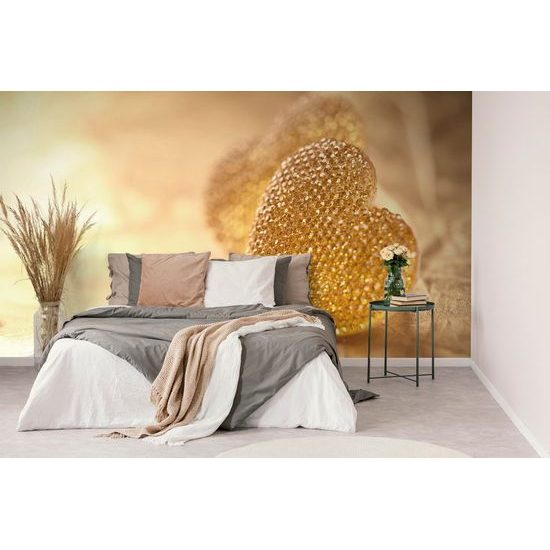 Samolepící tapeta zářící srdíčka se třpytkami