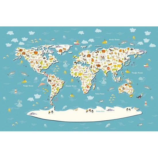 Samolepící tapeta mapa světa pro děti