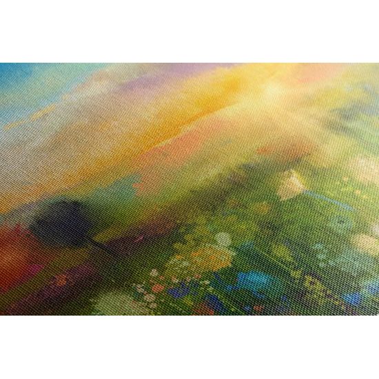 Obraz olejomalba louky v záři slunce