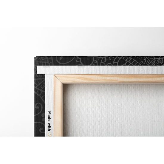 Obraz elegantní Mandala v černobílém provedení