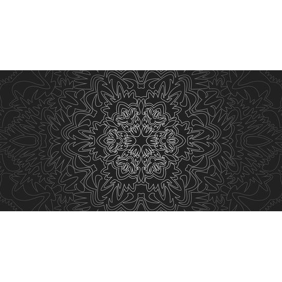 Obraz exotická Mandala v černobílém provedení