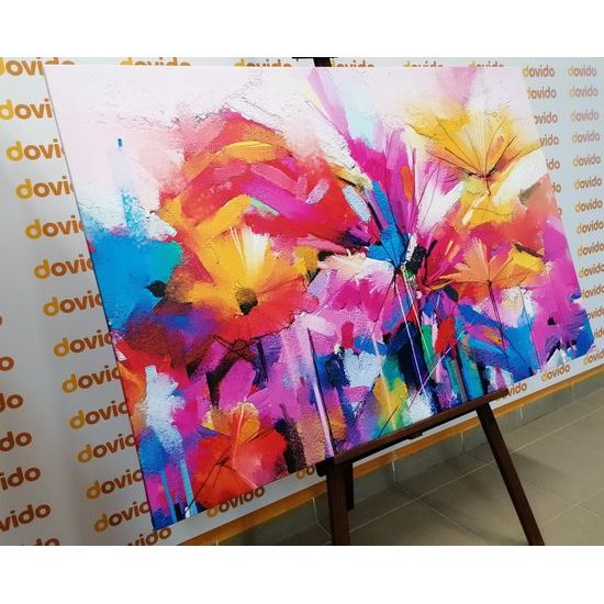 Obraz abstrakce pestrobarevných květin