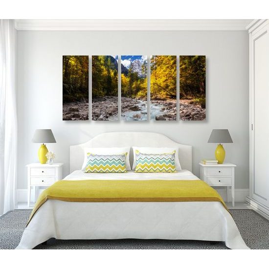 5-dílný obraz horský potůček