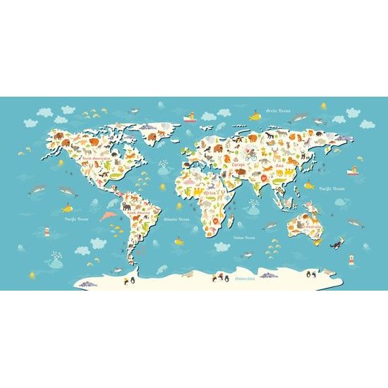Obraz mapa světa pro děti