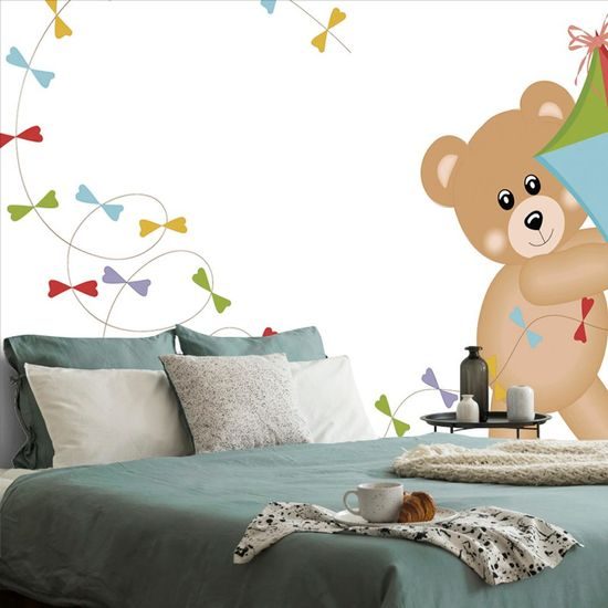 Samolepící tapeta roztomilý medvídek s drakem