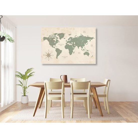 Obraz na korku jednoduchá mapa světa