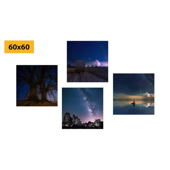 Set obrazů kouzelná noční krajina