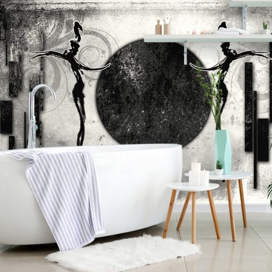 Tapeta černobílý tanec v africkém provedení