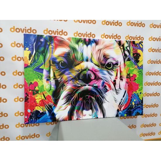 Obraz buldok v pop art provedení