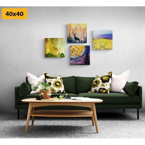 Set obrazů jelen v objetí přírody