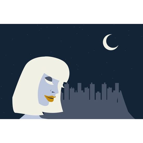 Tapeta záhadná žena v temném městě