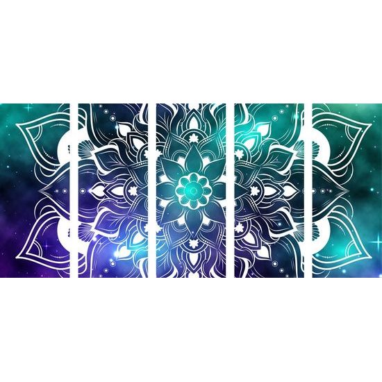 5-dílný obraz vesmírná Mandala