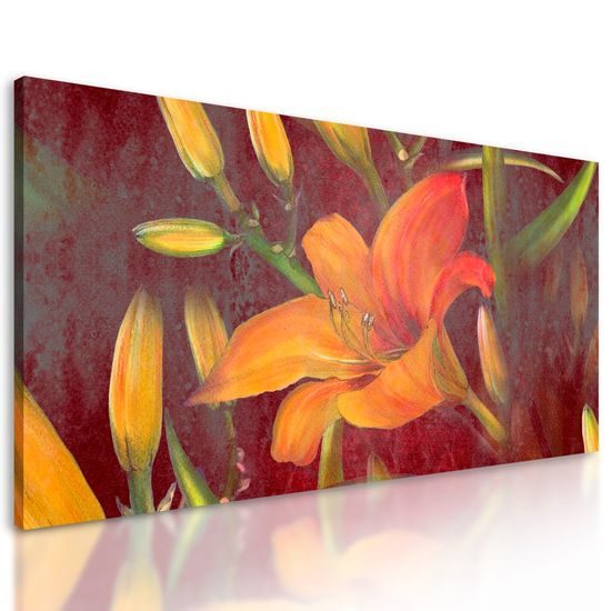 Obraz malba kvetoucí lilie