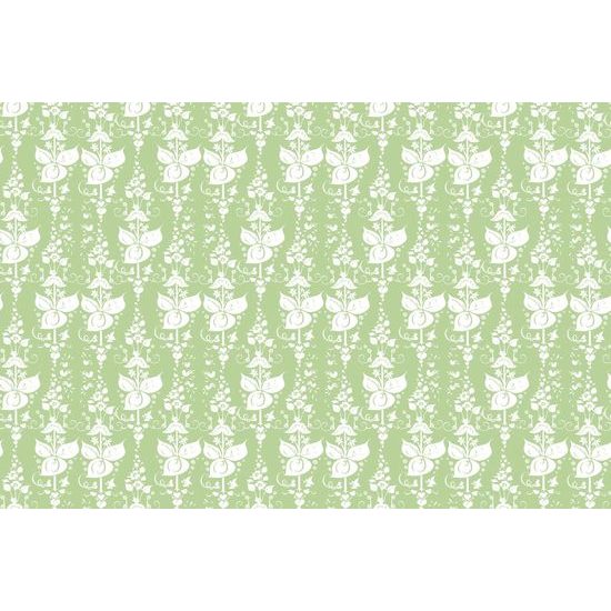 Tapeta jemné květinové liány v zeleném provedení