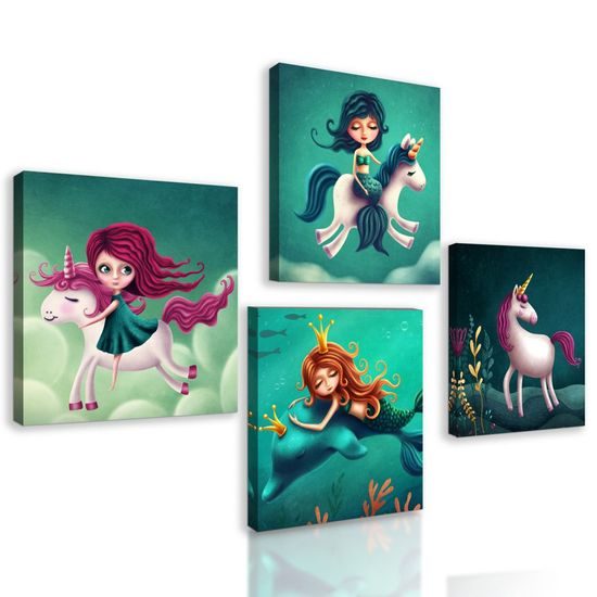 Set obrazů kouzelné postavičky