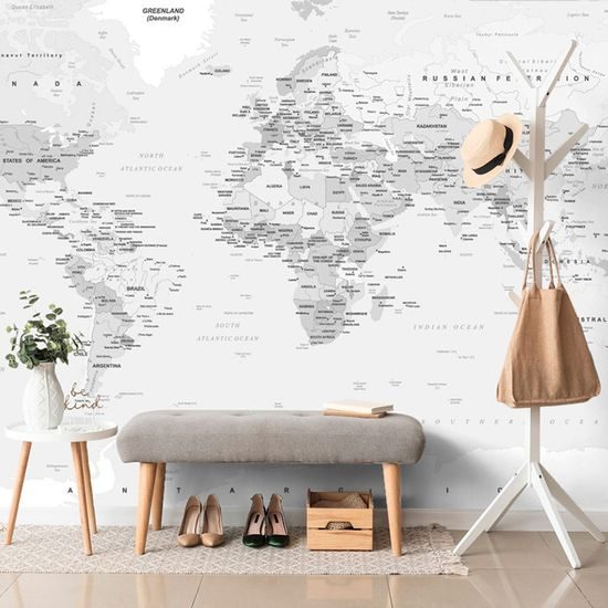 Tapeta černobílá školní mapa