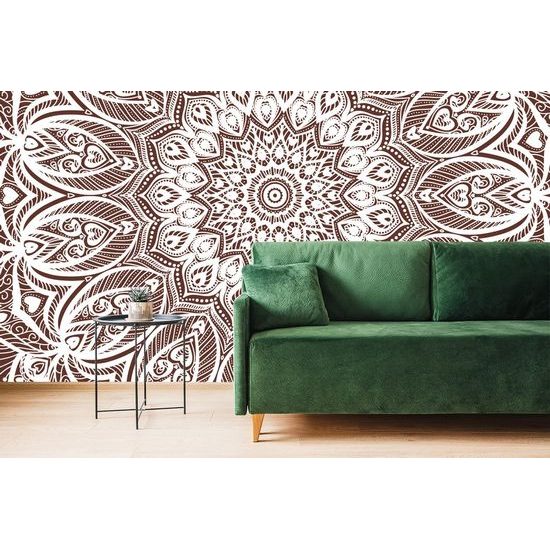 Tapeta nekonečná Mandala v hnědém provedení