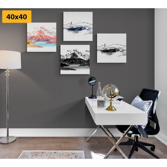 Set obrazů originální malba země