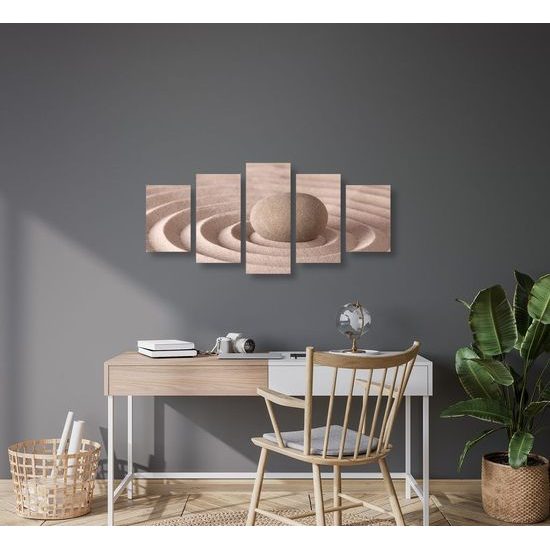 5-dílný obraz hladký kámen