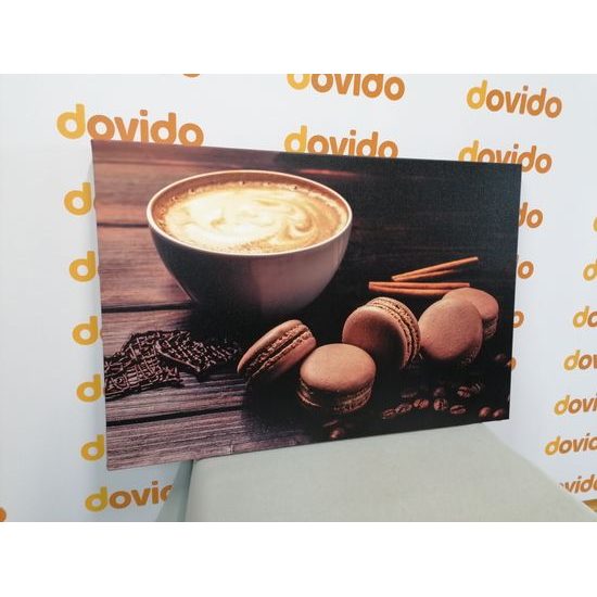 Obraz cappuccino s makronky