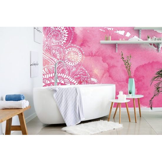 Samolepící tapeta Mandala v růžovém provedení