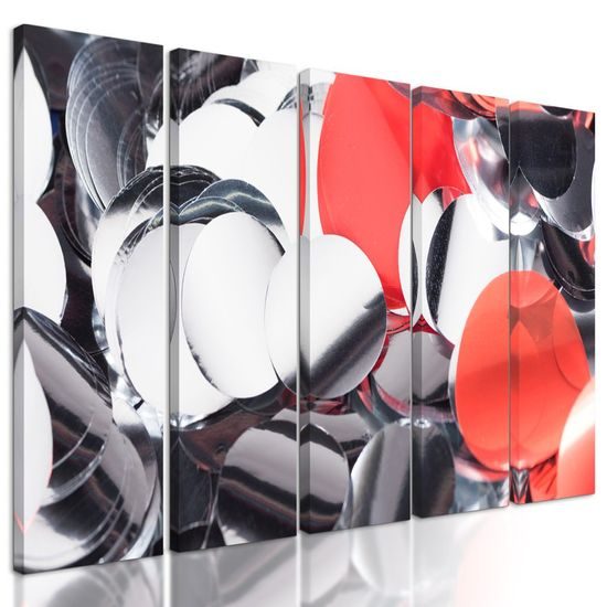 5-dílný obraz párty konfety