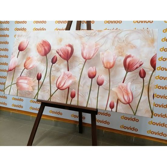 Obraz jemnost starorůžových tulipánů