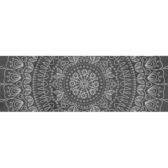 Obraz umělecká Mandala v černobílém provedení