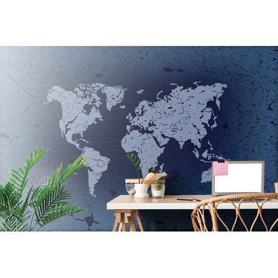 Samolepící tapeta vintage mapa v modrém provedení