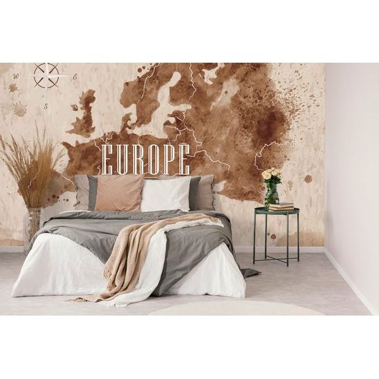 Samolepící tapeta stará mapa Evropy v sépiovém provedení