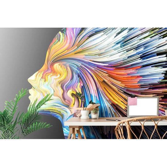 Samolepící tapeta pestrobarevný profil ženy