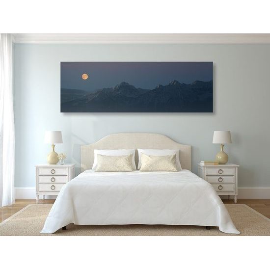 Obraz úplněk nad zasněženými horami