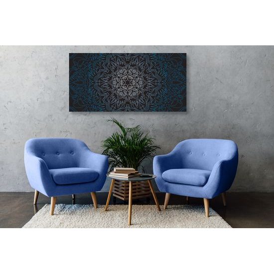 Obraz exotická Mandala v modrém provedení