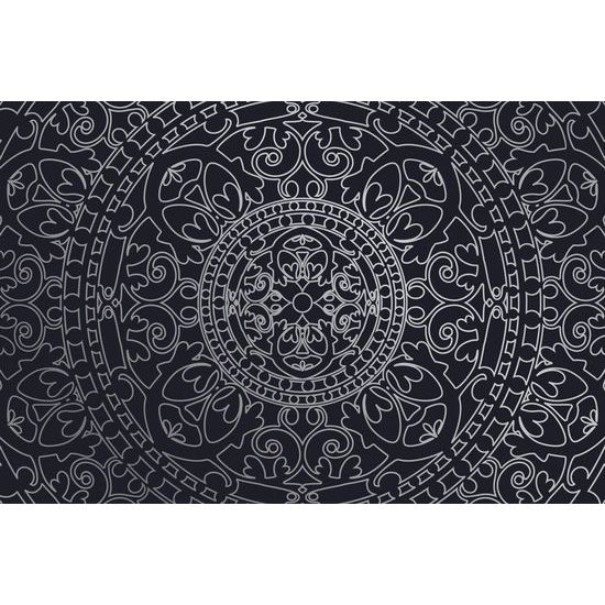 Samolepící tapeta černobílý luxusní oranament